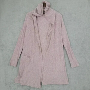 Code Mode Womens Rose Pink Hooded Cardigan Sweater M Cotton Polyester Blend  5PT